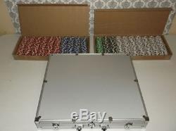 1000 Piece 13G Poker Chip Set With Aluminum Case (Chips, Case & Key)