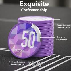 1000-Piece Casino Poker Chip Set with Denominations, 11.5g Weighted Chips, 2