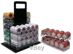 1000 Piece Coin Inlay 15 Gram Clay Poker Chip Set with Acrylic Case (Custom) New