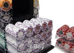 1000 Piece Coin Inlay 15 Gram Clay Poker Chip Set with Acrylic Case (Custom) New