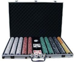 1000 Piece Coin Inlay 15 Gram Clay Poker Chip Set with Aluminum Case (Custom)