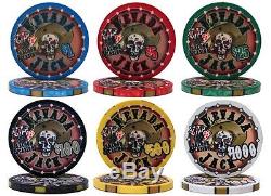 1000 Piece Ct Nevada Jack 10 Gram Ceramic Casino Poker Chip Set Aluminum Case
