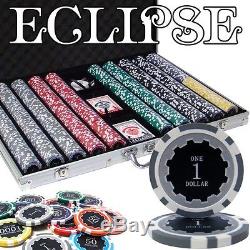 1000 Piece Eclipse 14 Gram Clay Poker Chip Set with Aluminum Case (Custom) New