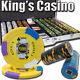 1000 Piece King's Casino 14 Gram Clay Poker Chip Set with Aluminum Case (Custom)