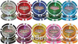 1000 Piece Las Vegas 14 Gram Casino Quality Clay Poker Chip Set with Rolling Case
