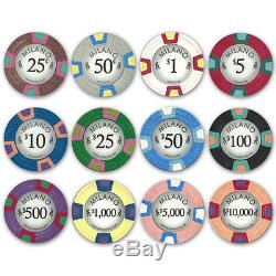 1000 Piece Milano 10 Gram Clay Poker Chip Set with Acrylic Case (Custom) New