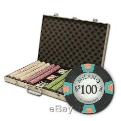 1000 Piece Milano 10 Gram Clay Poker Chip Set with Aluminum Case (Custom) New