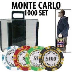 1000 Piece Monte Carlo Poker Chip Set With Case And Trays