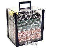 1000 Piece Ultimate 14 Gram Clay Poker Chip Set with Acrylic Case (Custom) New