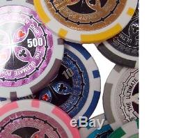 1000 Piece Ultimate 14 Gram Clay Poker Chip Set with Rolling Case (Custom) New