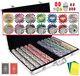 1000 Vegas Poker Chips Set 7 Colors & 14 Designs in One