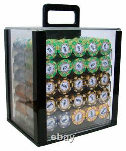 1000 count Monte Carlo Heavyweight 14g Poker Chips in Clear Acrylic Case