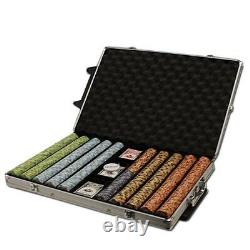 1000 count Monte Carlo Heavyweight 14g Poker Chips in Wheeled Aluminum Case