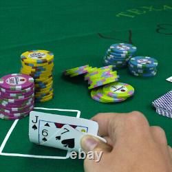 1000 count Showdown Casino Heavyweight 13.5g Poker Chips Set Clear Acrylic Case