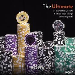 1000-piece Acrylic The Ultimate Poker Chip Set in Case 14g Clay Composite