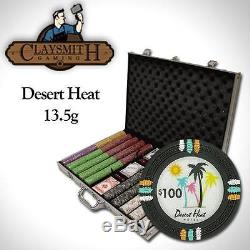 1000Ct Claysmith Gaming Desert Heat Chip Set in Aluminum