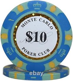 1000Pcs 14G Monte Carlo Poker Club Poker Chips Set with Custom Build 1000 Chips