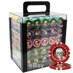1000ct Acrylic Birdcage Case Poker Chip Set Skull Custom Build