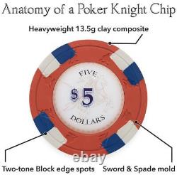 1000ct Poker Knights Medieval Logo Heavyweight 13.5g Poker Chips in Acrylic Case