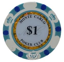 1000pc 14g Clay 3 Tone Monte Carlo Chip Set/With Case