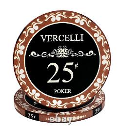 1000pc Ceramic Vercelli Poker Chips/With Acrylic Case & 10 Trays