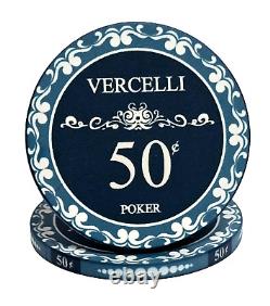 1000pc Ceramic Vercelli Poker Chips/With Acrylic Case & 10 Trays