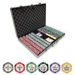 1000pc National Poker Series Clay Poker Chip Set with Aluminum Case + Cut Cards