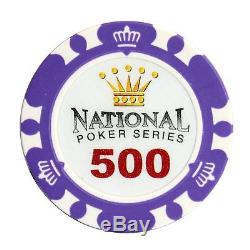 1000pc National Poker Series Clay Poker Chip Set with Aluminum Case + Cut Cards
