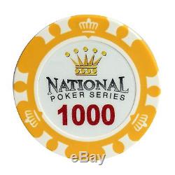 1000pc National Poker Series Clay Poker Chip Set with Aluminum Case+Digital Timer