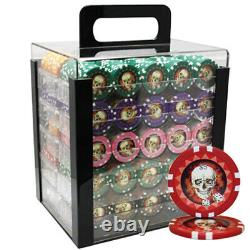 1000pcs 13.5g Skull Poker Chips Set Acrylic Case By Mrc Poker