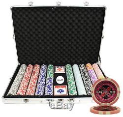 1000pcs 14G ULTIMATE CASINO TABLE CLAY POKER CHIPS SET