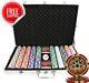 1000pcs 14g Laser Graphic High Roller Poker Chips Set With Alum Case