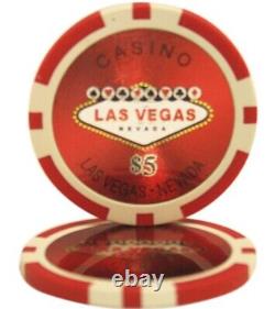 1000pcs 14g Laser Graphic Las Vegas Poker Chips Set With Alum Case