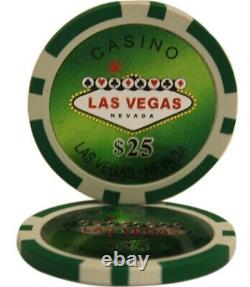 1000pcs 14g Laser Graphic Las Vegas Poker Chips Set With Alum Case