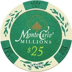 1000pcs 14g Monte Carlo Millions Poker Chips Set With Deluxe Case