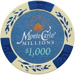 1000pcs 14g Monte Carlo Millions Poker Chips Set With Deluxe Case