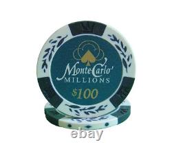 1000pcs 14g Monte Carlo Poker Club Poker Chips Set With Alum Case