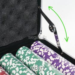 1000pcs Gambling Hold'em Casino Size Chip Dice Poker Chip Set with Aluminium Case