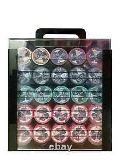 1000pcs vintage Martini Club ceramic poker chips set with acrylic case and racks