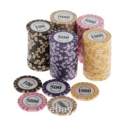 100pcs/pack Striped Poker Chips Set Casino Board Cards Game Token Chip