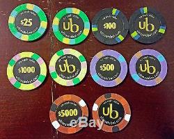 (1200) MINT Paulson Ultimate Bet 5 Denoms Tournament Chip Set ultimatebet