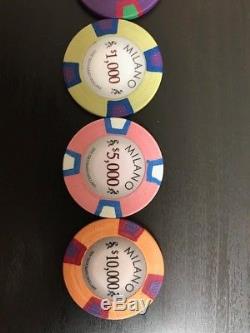 1200 Milano 10g Clay Poker Chips Set with Acrylic Case