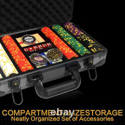 13.5 Gram Clay Poker Chip Set Texas Hold'Em Casino Chips 2 Decks of Cards, Alumi