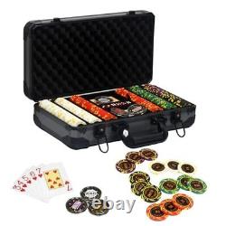 13.5 Gram Clay Poker Chip Set Texas Hold'em Casino Chips 2 Decks of 300 Pce