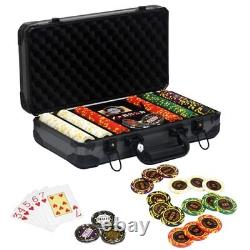 13.5 Gram Clay Poker Chip Set Texas Hold'em Casino Chips 2 Decks of 300 Pce