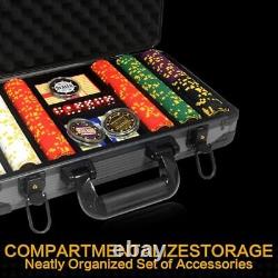 13.5 Gram Clay Poker Chip Set Texas Hold'em Casino Chips 2 Decks of 300 Pce