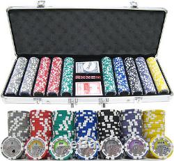 13.5g 500 Count Professional Las Vegas Casino Royale CLAY Poker Chip Set w Case