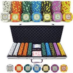 13.5g 500 Count Professional Las Vegas Crown Casino CLAY Poker Chip Set with Case