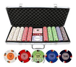 13.5g 500pc Lucky Horseshoe Clay Poker Chips Set Las Vegas Casino Quality P