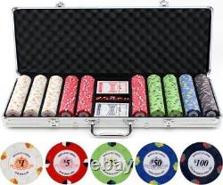 13.5g 500pc Monaco Casino Clay Poker Chips Set